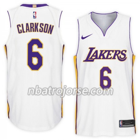Män Los Angeles Lakers Tröja Jordan Clarkson 6 Nike 2017-18 Vit Swingman